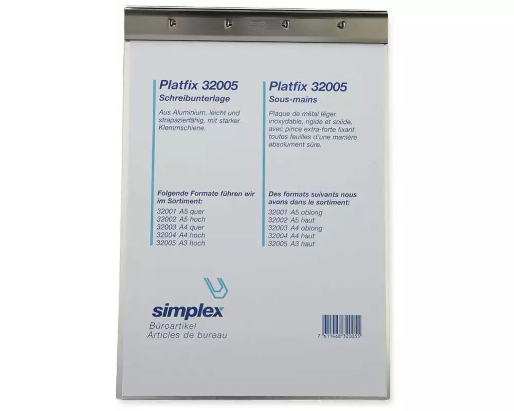 Simplex Dokumentenhalter Platfix A3 hoch Schwarz