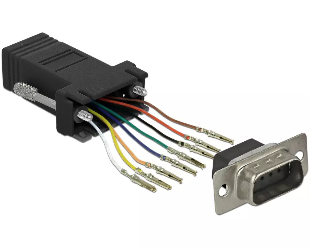 Delock Adapter RJ-45 - RS-232 DB9 (f-m) schwarz