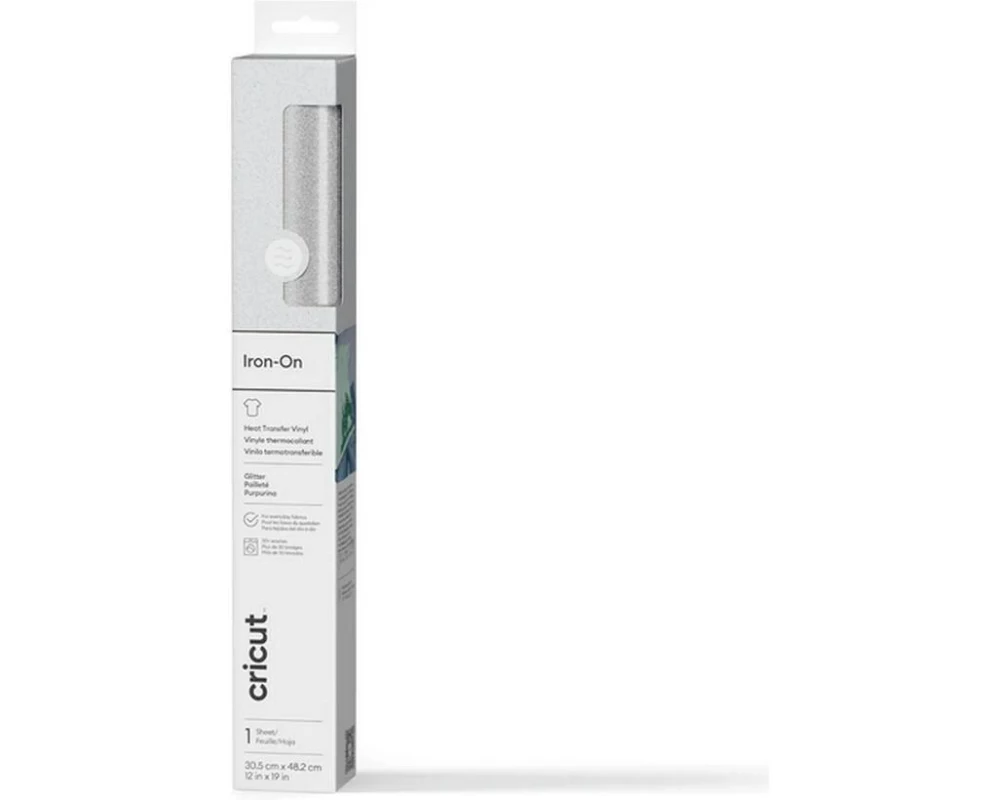 Cricut Aufbügelfolie Glitzer Iron-On 30.5 x 48.3 cm , Weiss
