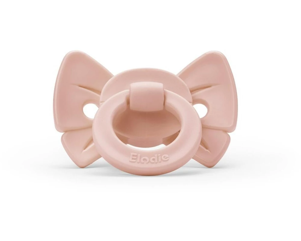 ELODIE Schnuller anatomisch Silikon Binky Bow Misty Pink