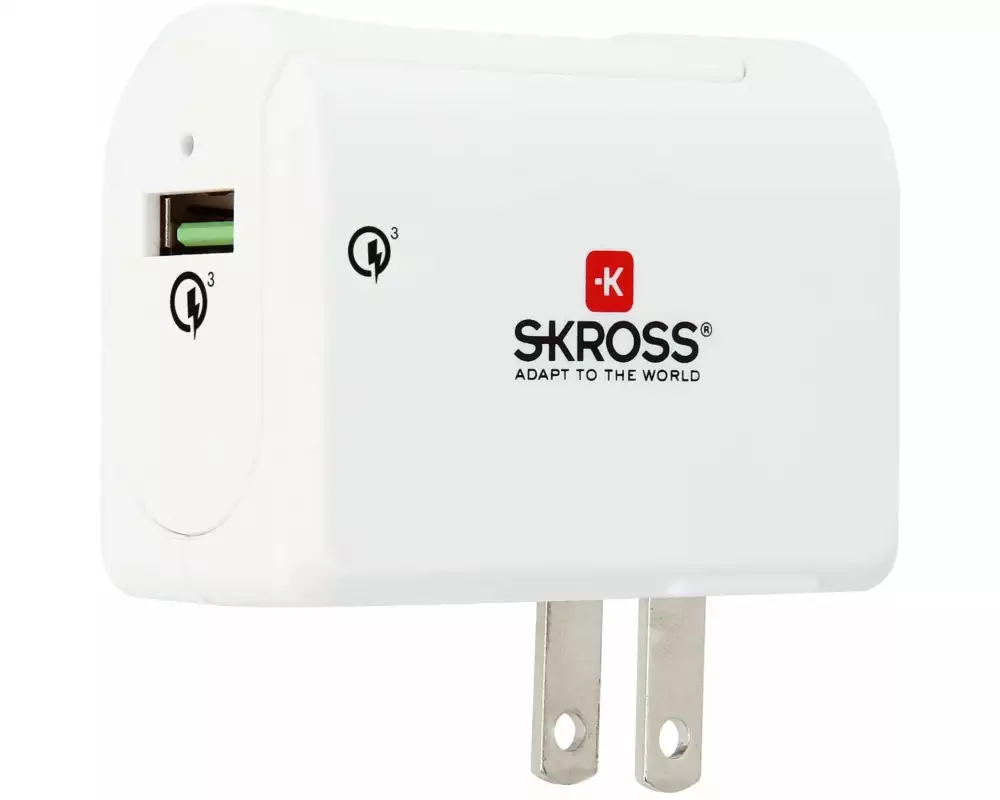 SKROSS USB-Wandladegerät US QC3.0 USB-A, 18 W, Weiss