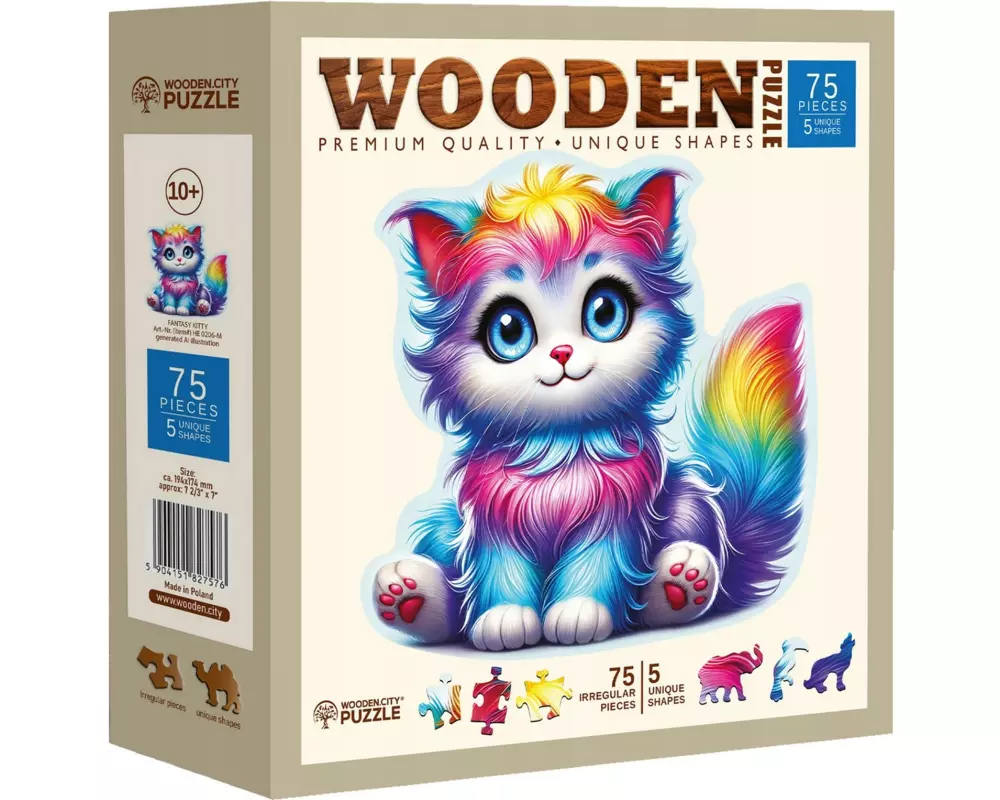 Wooden City Holz-Puzzle Fantasy Kitty M 75 Teile