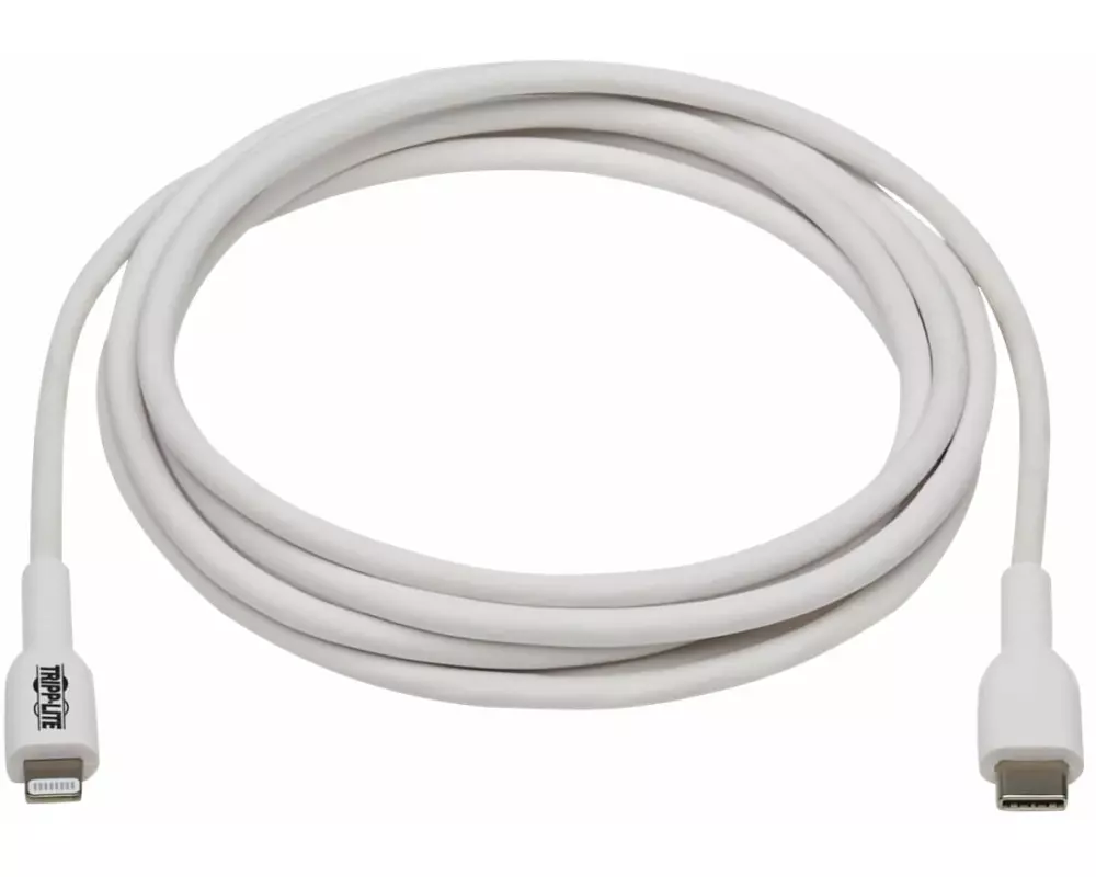 EATON TRIPPLITE USB-C to Lightning, Sync/Charge Cable, M/M, MFi Certified, White, 2m 6.6 ft.