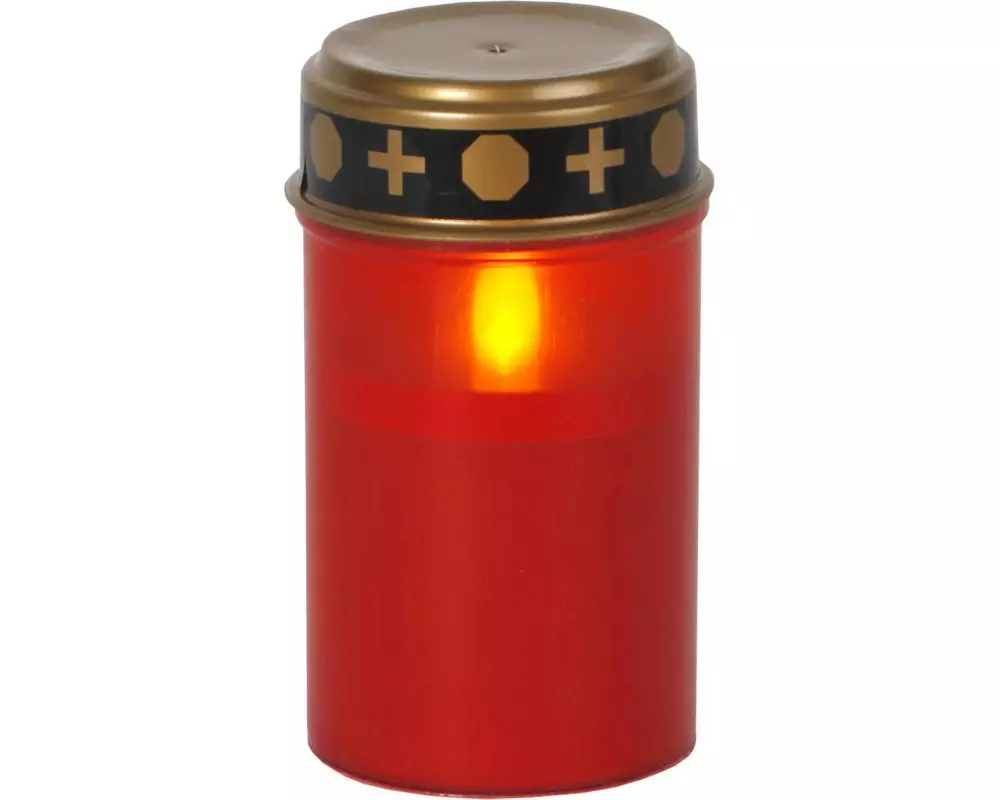 Star Trading LED Grabkerze Serene Ø 7 x 12 cm, Rot