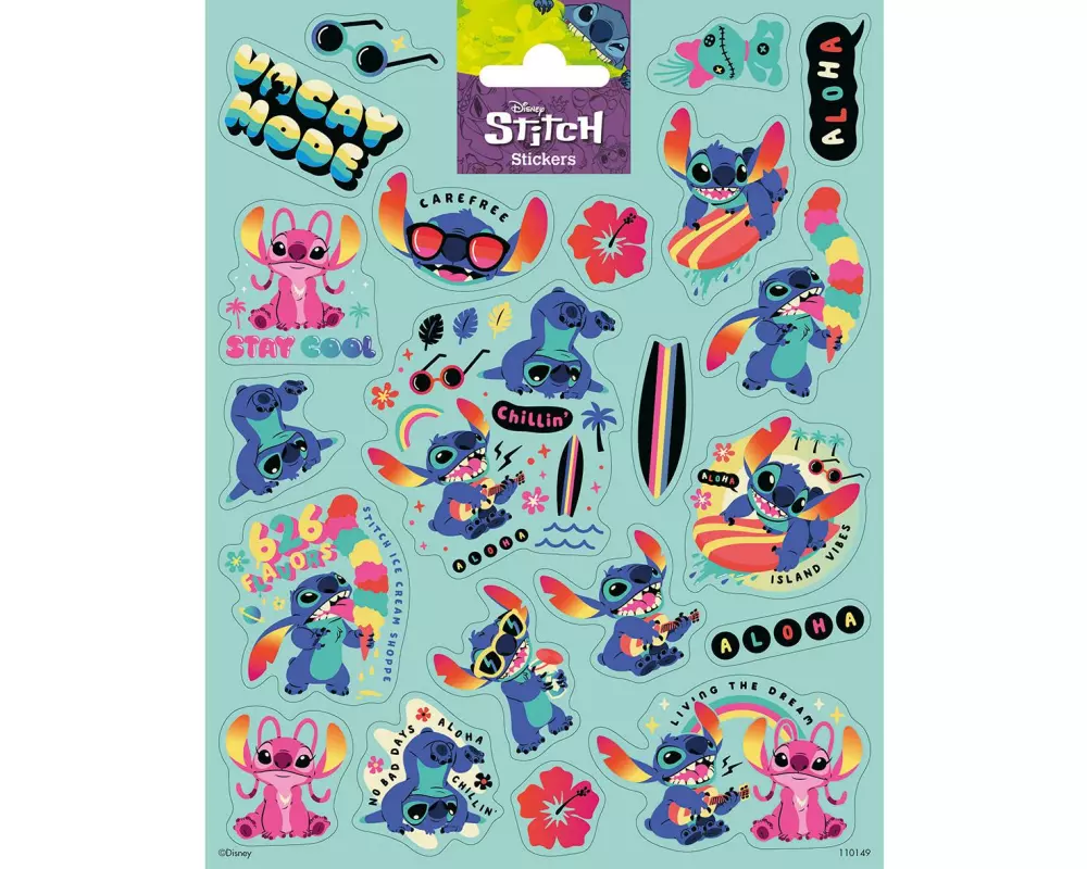 We fiesta Party Aufkleber-Set Gross Disney Stitch Mehrfarbig