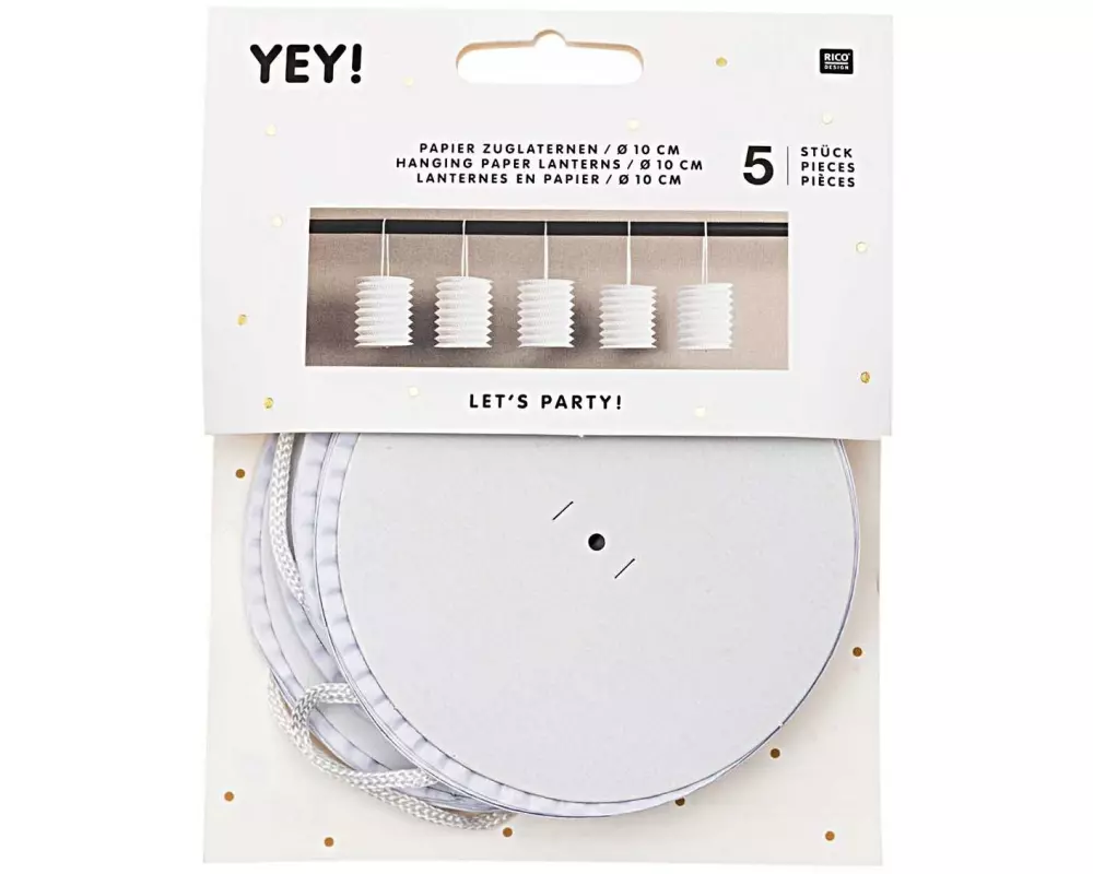 Rico Design Lampion 10 x 13 cm, Weiss