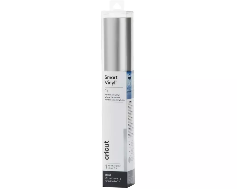 Cricut Vinylfolie Smart Matt-Metallic Permanent 33 x 91 cm, Silber