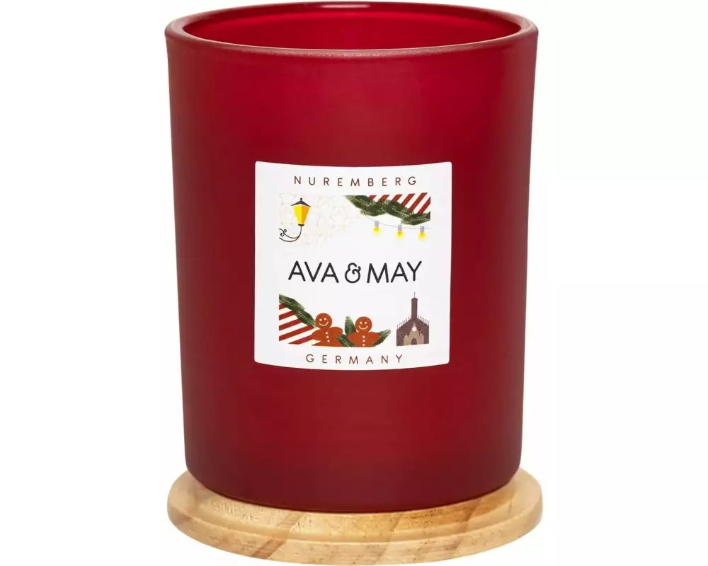 AVA & MAY Kerzenglas Nürnberg, Rot