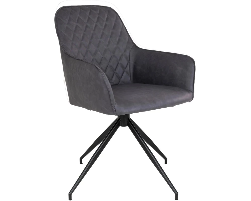 House Nordic Stuhl Harbo 62 x 56 x 89, Dunkelgrau/Schwarz, 1 Stück