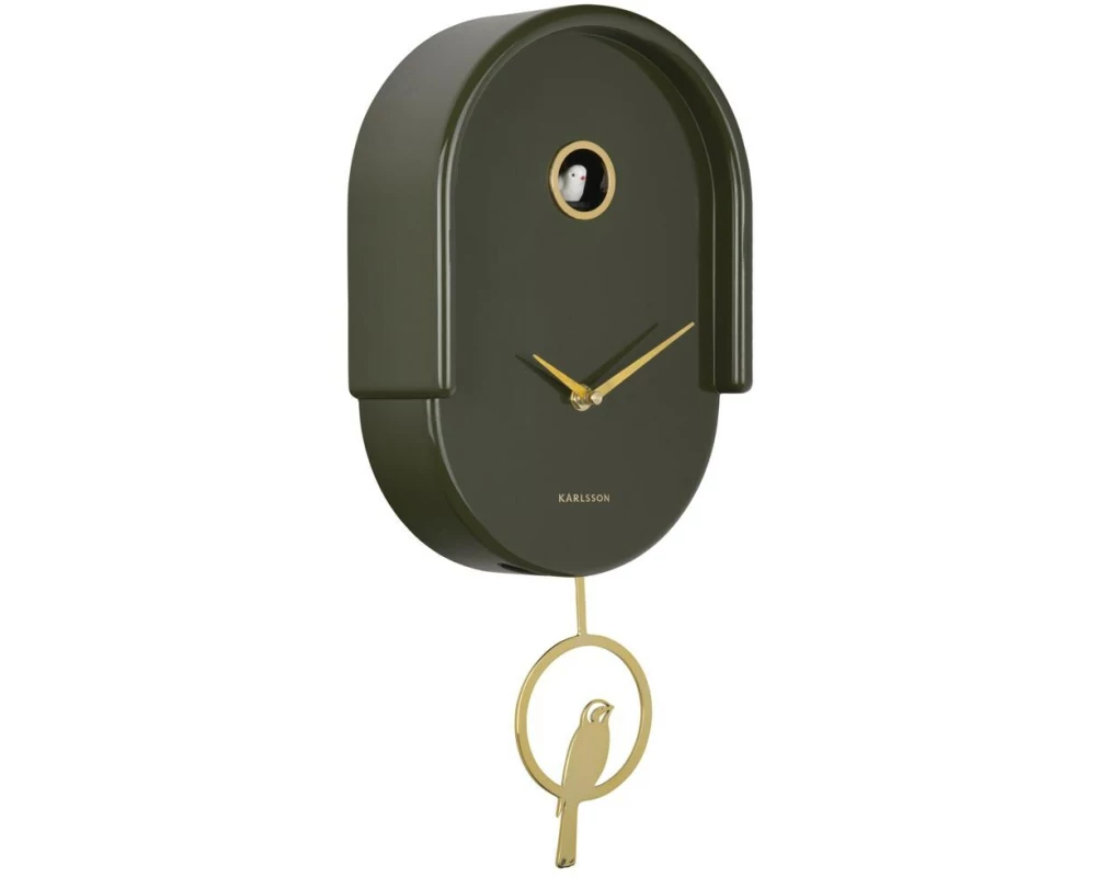 KARLSSON Wanduhr Tweet Luxury Green