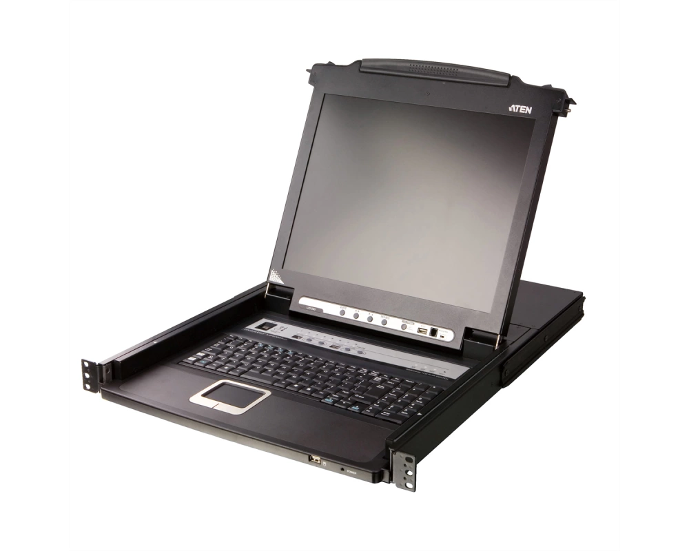 ATEN CL5708MW 43cm wide LCD KVM Switch, USB-PS/2,VGA, 8 Port, UK-Layout