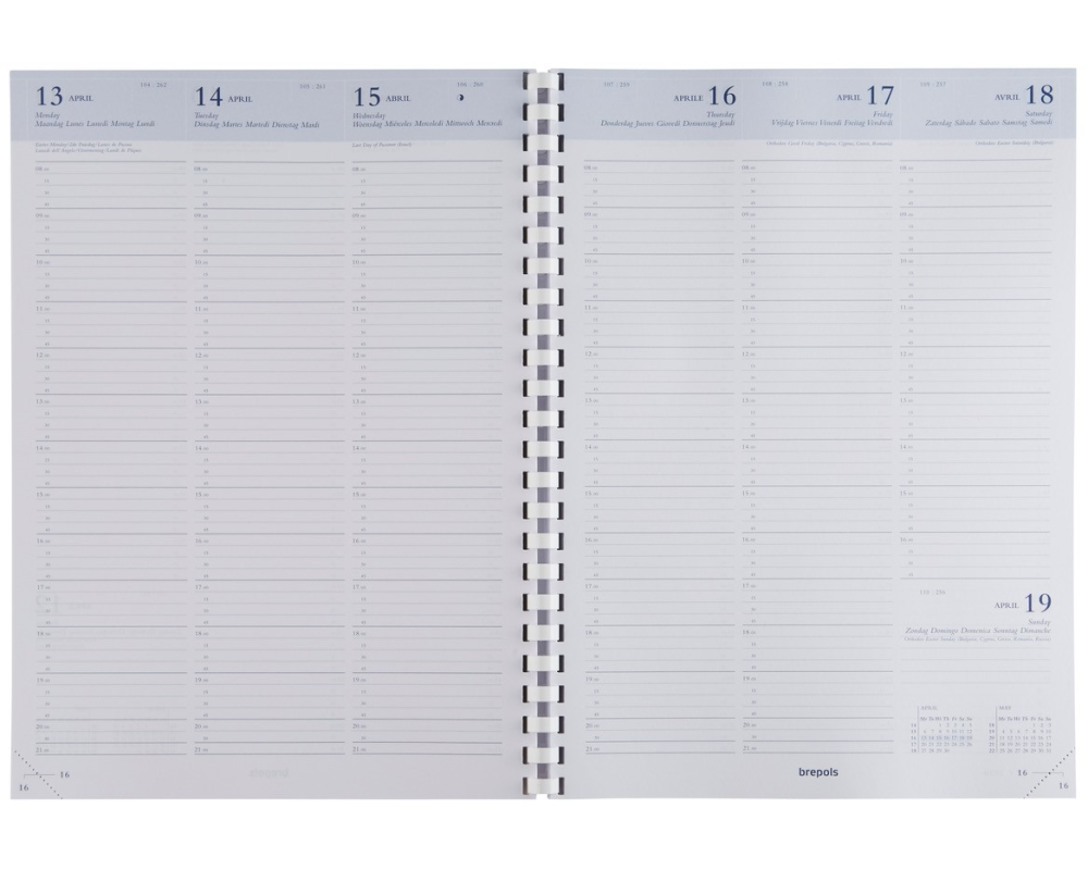 BREPOLS Agenda Omega 2026 0.030.9900 1W/2S Ersatz weiss 21x29cm
