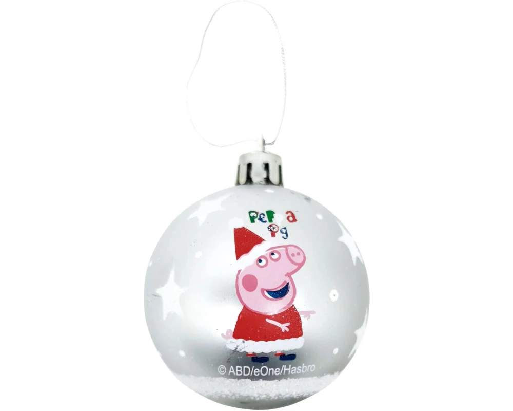 Arditex Weihnachtskugel 10 Stück, Ø 6 cm, Silber, Peppa Pig
