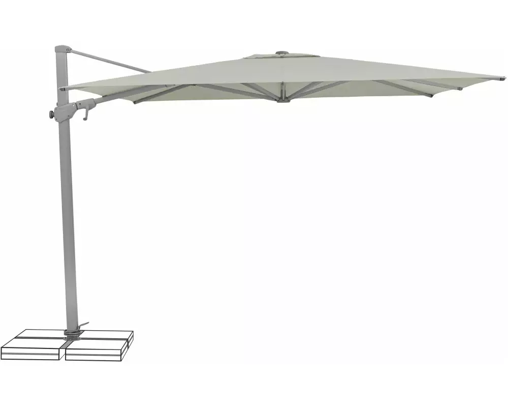 Suncomfort by Glatz Sonnenschirm Varioflex, 300 x 300 cm, Light Grey