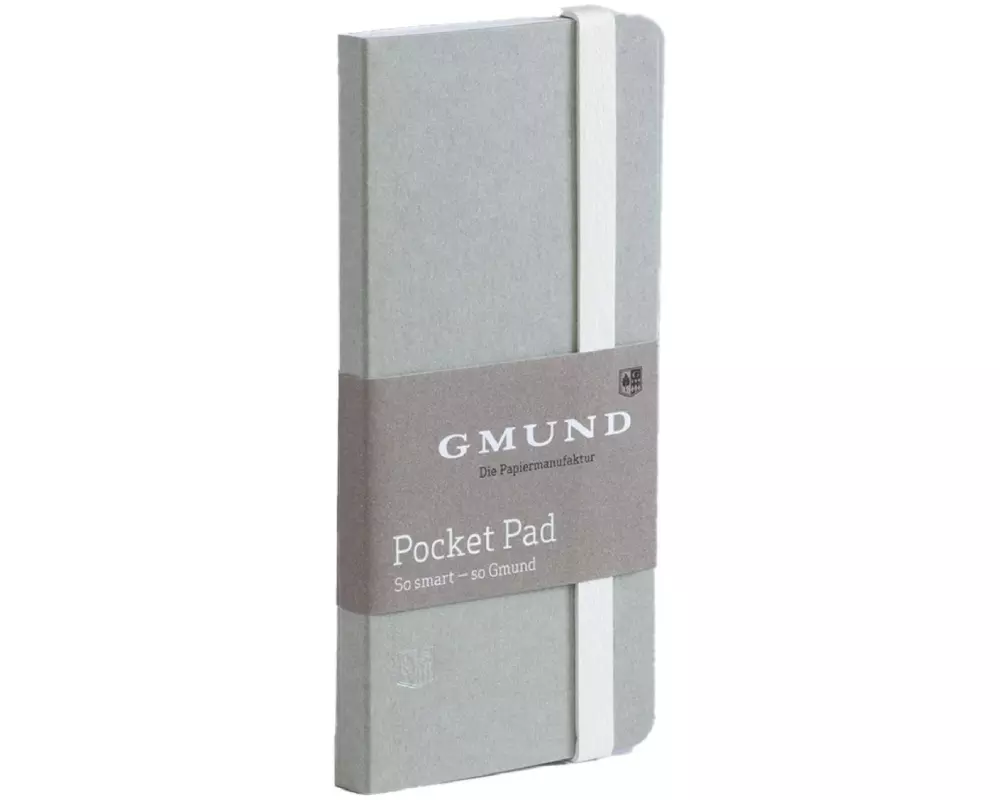 Gmund Notizbuch Pocket Pad 6.7 x 13.8 cm, Blanko, Hellgrau
