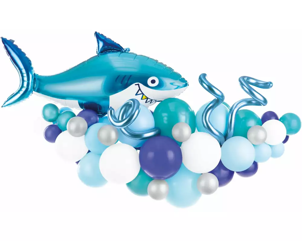 Partydeco Luftballon Hai Blau, 150 x 95 cm, 15-teilig