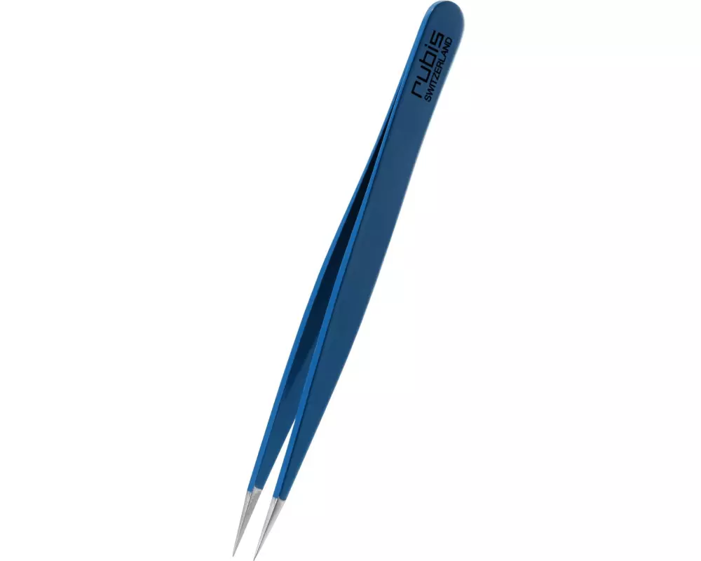 Rubis Pinzette spitz Inox blau, 1 Stück