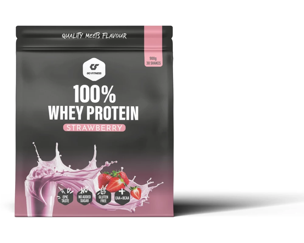 Go Fitness Pulver 100% Whey Protein Erdbeere 900 g