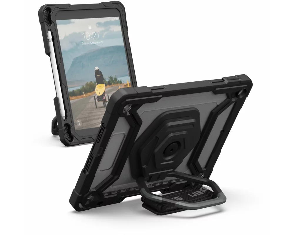 URBAN ARMOR GEAR Plasma Handstrap and Kickstand & Screen Protection Case Apple iPad 10.2 2021-2019 bulk black/transparent