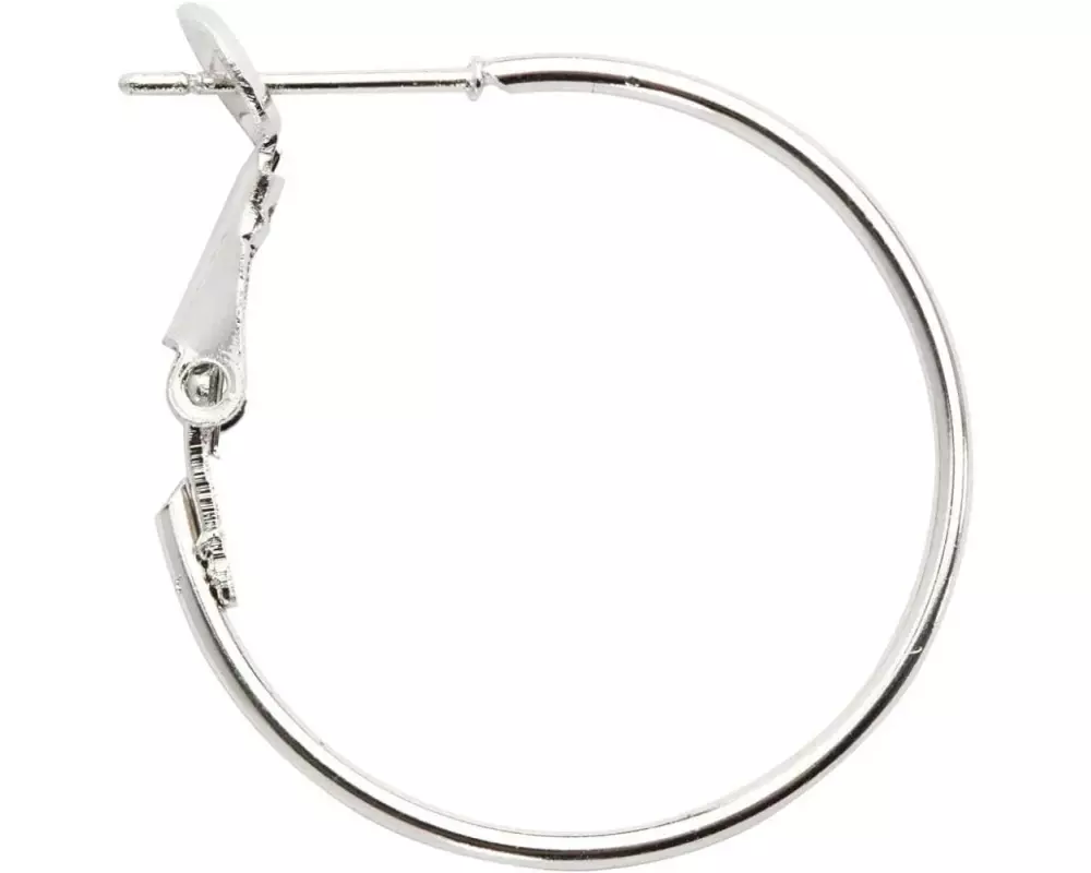 Creativ Company Ohrring Rund, versilbert 25 mm, 8 Stück