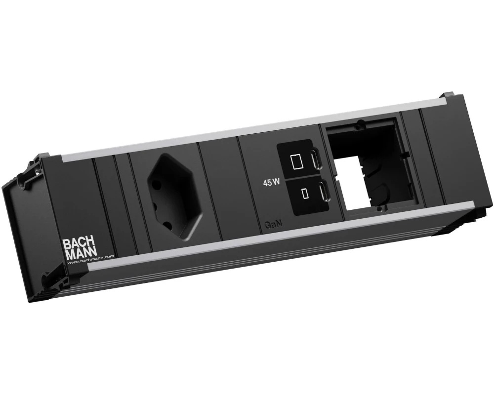 Bachmann Einbausteckerleiste CONI S 1xT13 1xUSB C/C 45W 1xCM 0.2m