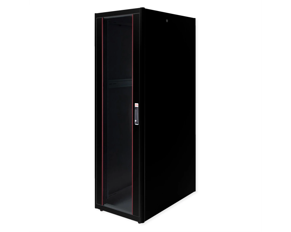 ROLINE 19-Zoll Netzwerkschrank Basic 42 HE, 600x1000 BxT Glastür schwarz