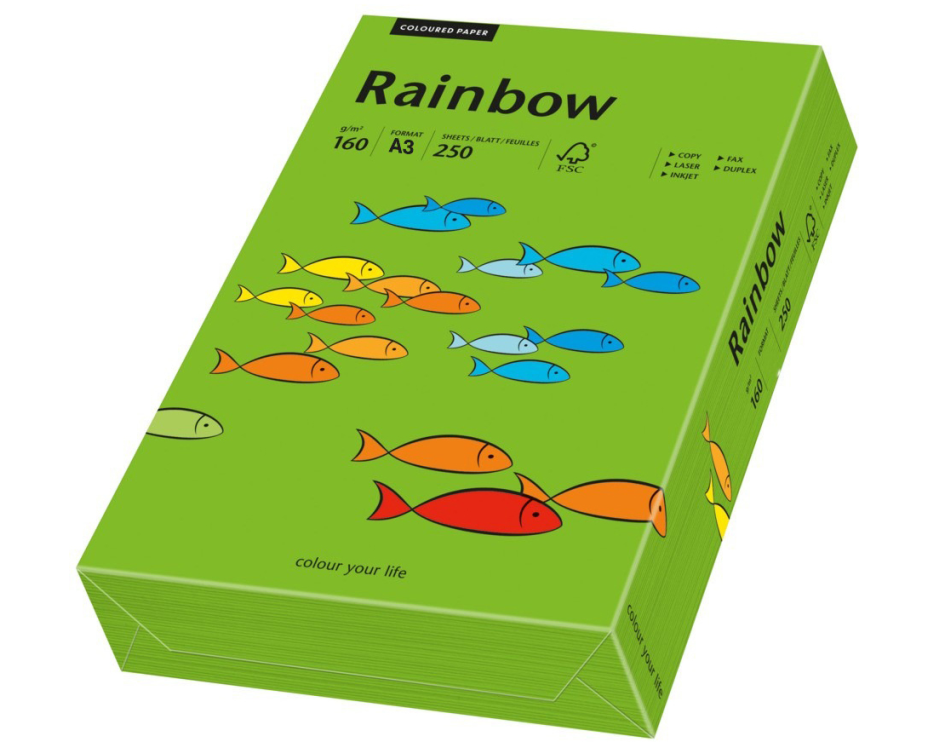 RAINBOW Papier intensivgrün/78 A3 88042682 FSC, 160g 250 Blatt