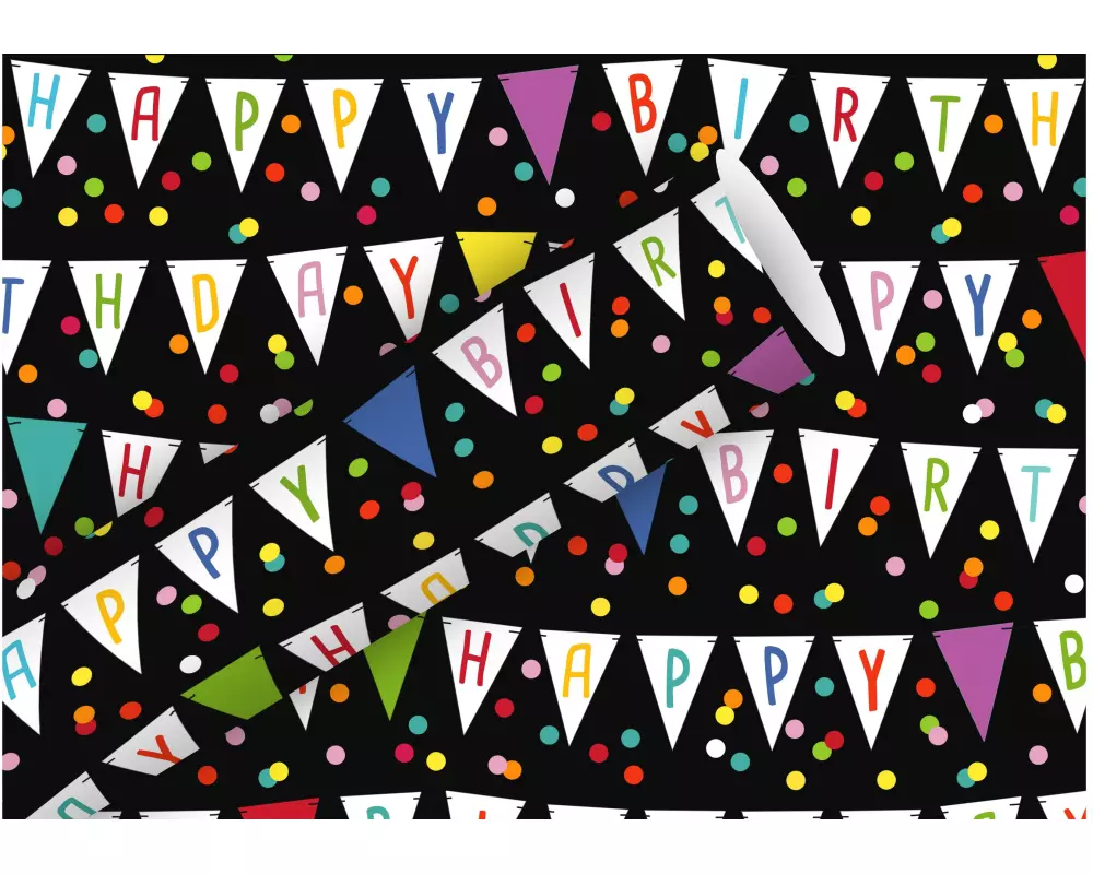 Braun + Company Geschenkpapier Wimpel 2 m x 70 cm, Schwarz
