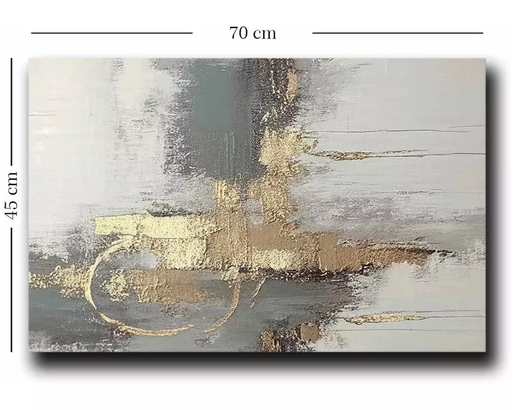 Wallxpert Bild Gold/Grau 45x70 cm
