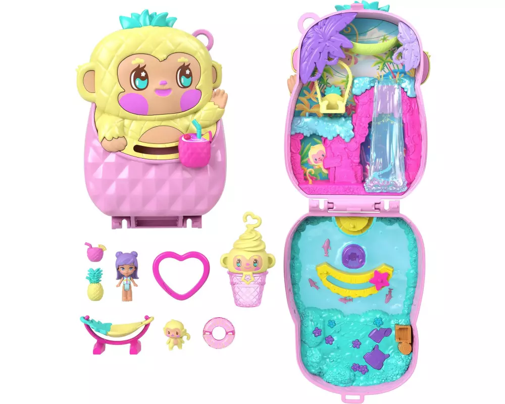 Polly Pocket Spielset Ananas Äffchen Schatulle