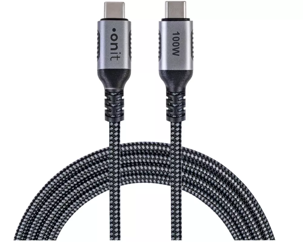 onit USB 3.1-Kabel USB-C - USB-C 0.5 m, Schwarz/Grau