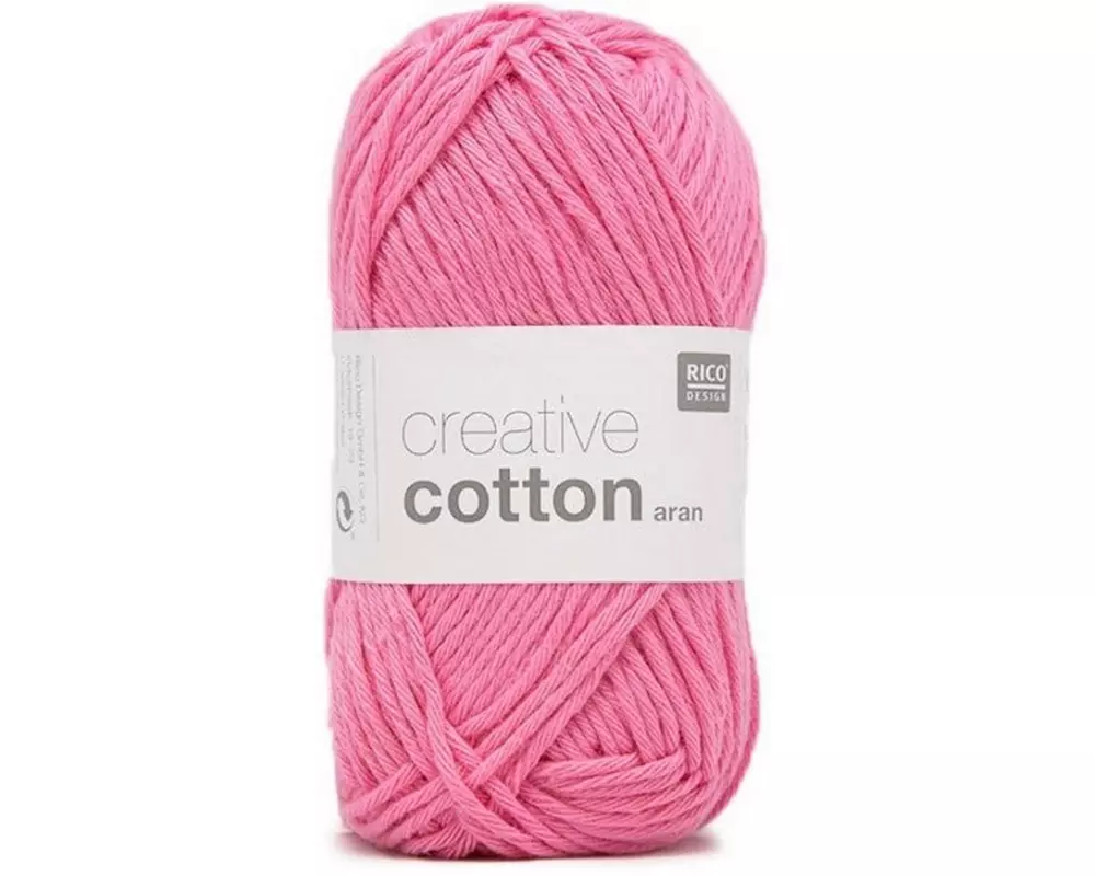 Rico Design Wolle Creative Cotton Aran 50 g, Bonbonrosa