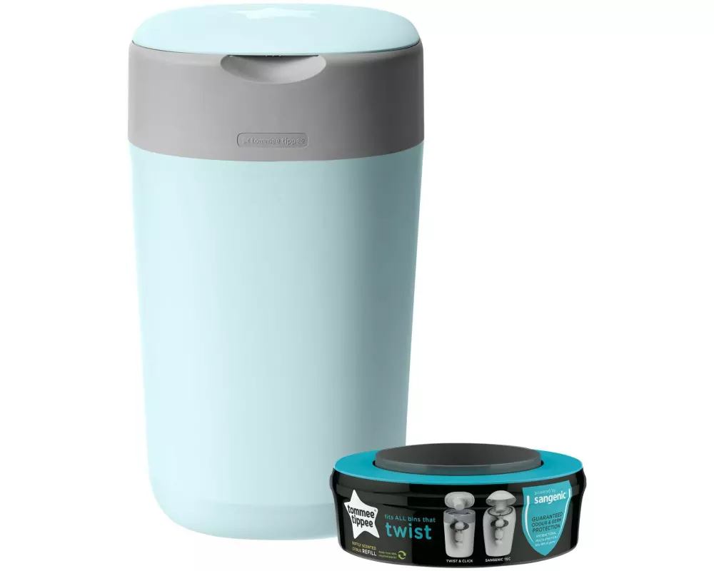 Sangenic Windeleimer Twist & Click Grau/Hellblau