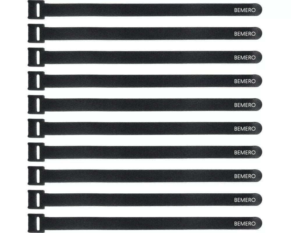 Bemero Kabelklett 30015BK-MP 10 Stück, Schwarz