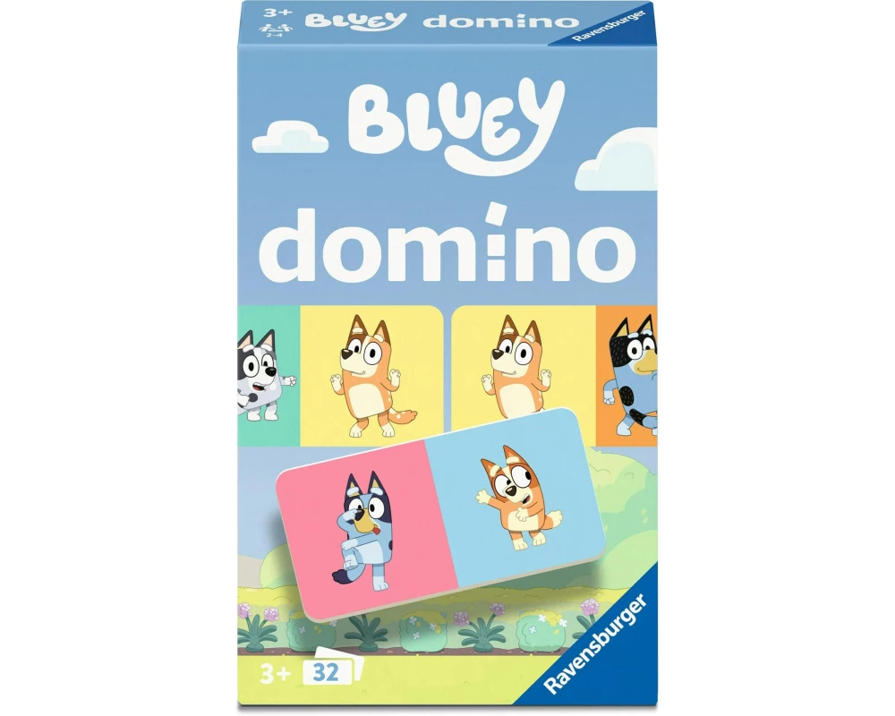 Ravensburger Domino Bluey Domino ab 3 Jahren, 2-4 Spieler,