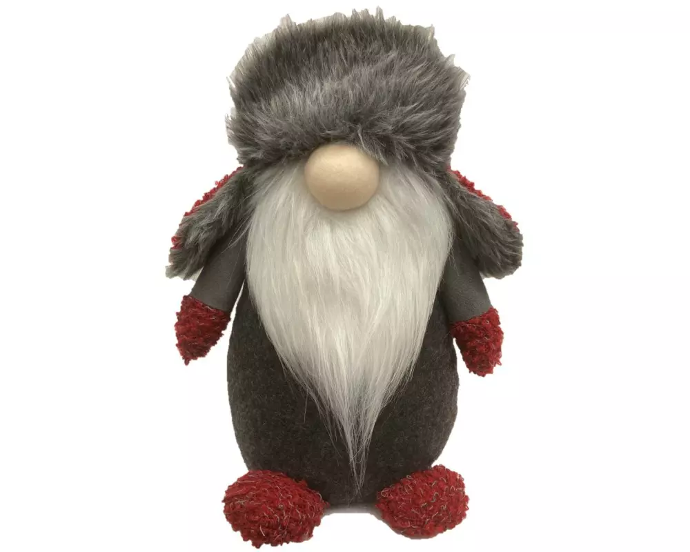 Dameco Weihnachtsfigur Wichtel Santa 44 cm, Grau/Rot
