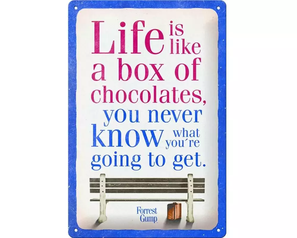 Nostalgic Art Schild Forrest Gump 20 cm x 30 cm, Metall