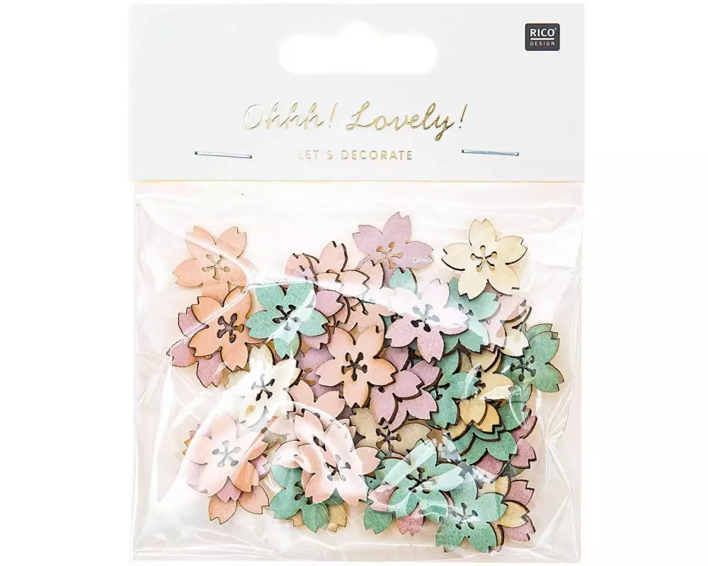 Rico Design Streudeko Blüte 48 Stück, Pastell mix