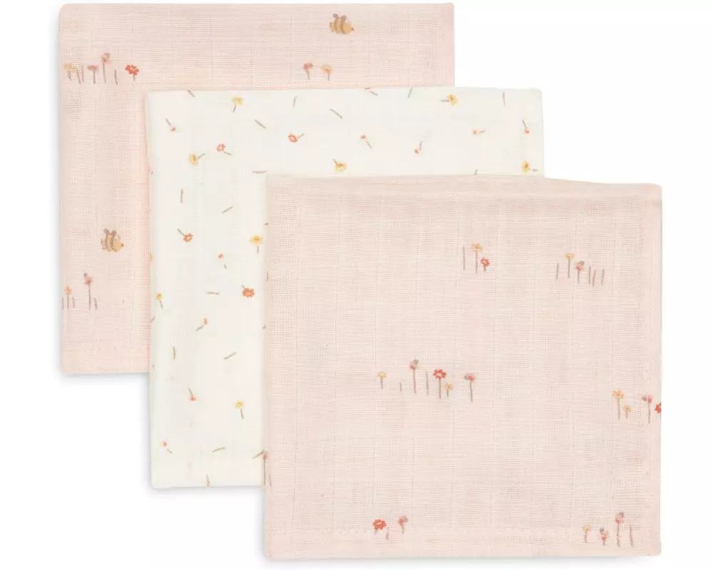 Jollein Spucktücher Hydrophil–Pretty Picnic-3 Stück 31 cm x 31 cm