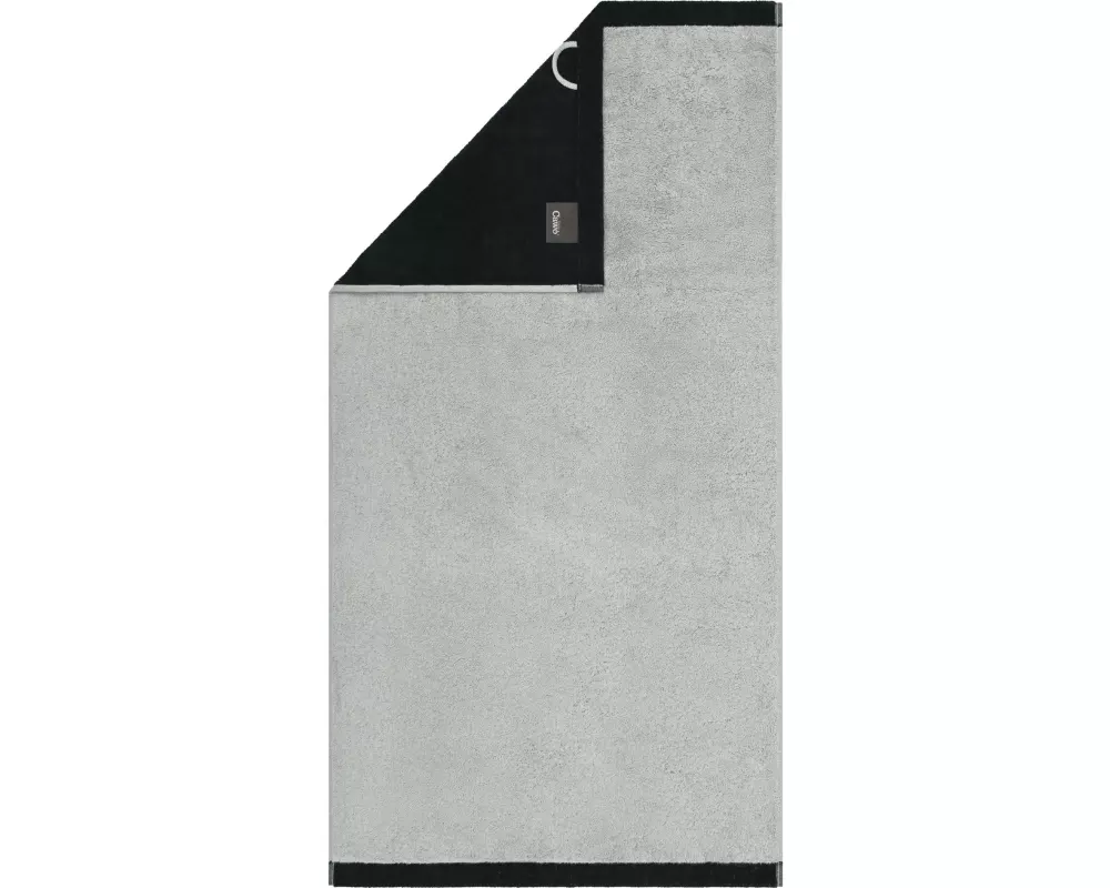 Cawö Handtuch Lifestyle Splash 50 x 100, Platin/Schwarz