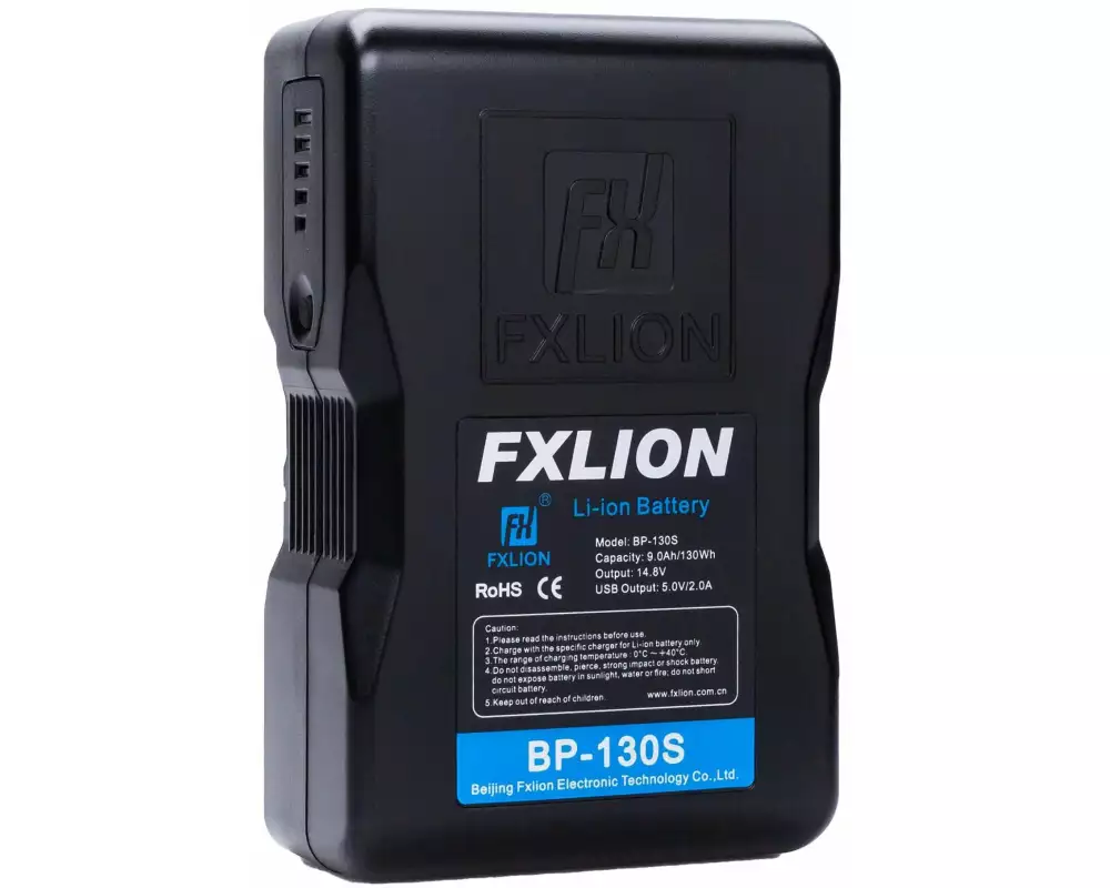 FXLion Videokamera-Akku BP-130S Cool Black V-Mount