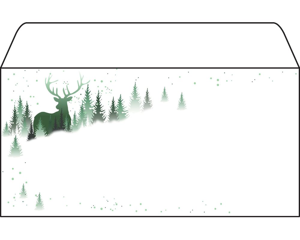 SIGEL Weihnachts-Couvert 11x22cm DU284 90g,Christmas Forest 25 Stück