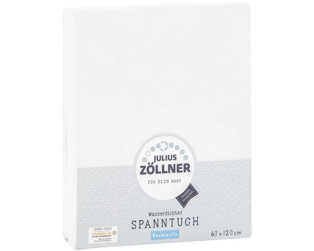 Julius Zöllner Fix-Leintuch wasserdicht 120 x 60 cm, Weiss