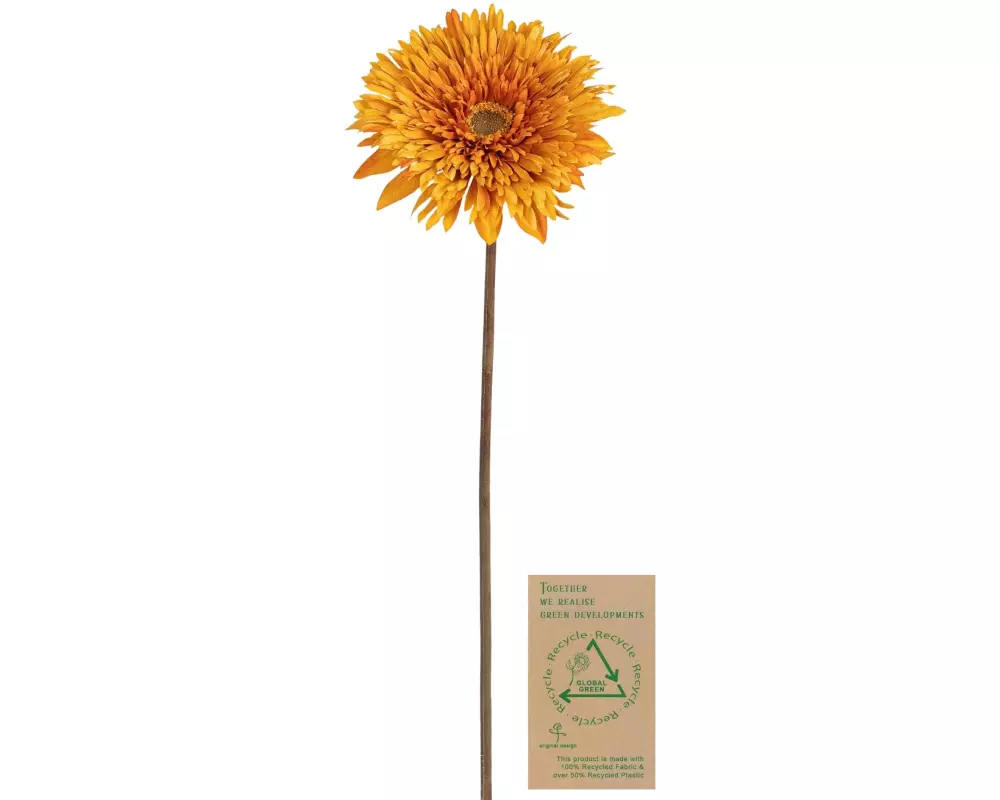 Botanic-Haus Kunstblume Gerbera, Orange-Gelb, 63 cm