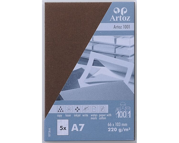 ARTOZ Visitenkarten 1001 A7 107136146 220g, braun 5 Blatt
