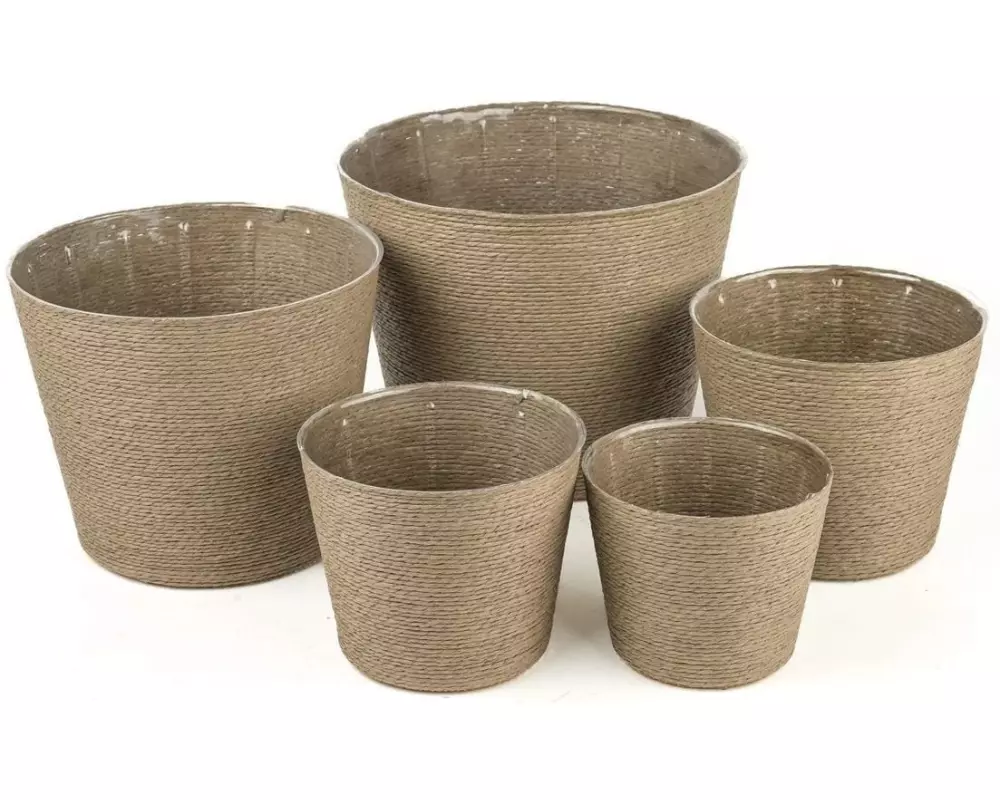 CHALET Kordelkorb Kornelia L 15 x 15 x 13 cm, Braun