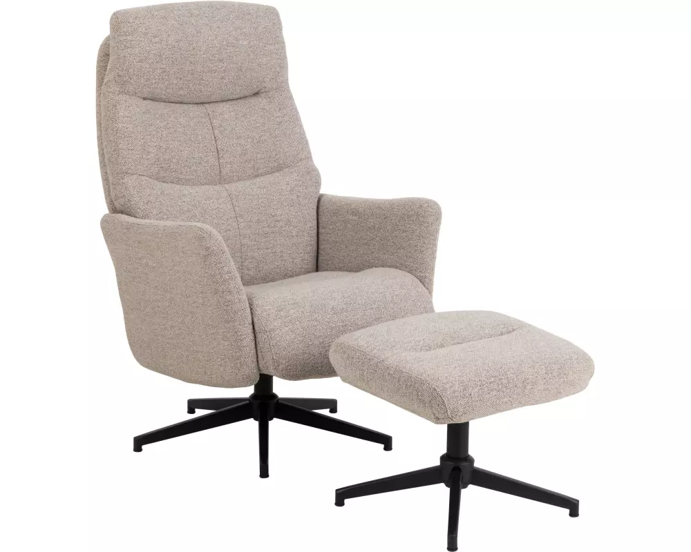 AC Design Sessel London Stahl/Textil, Beige