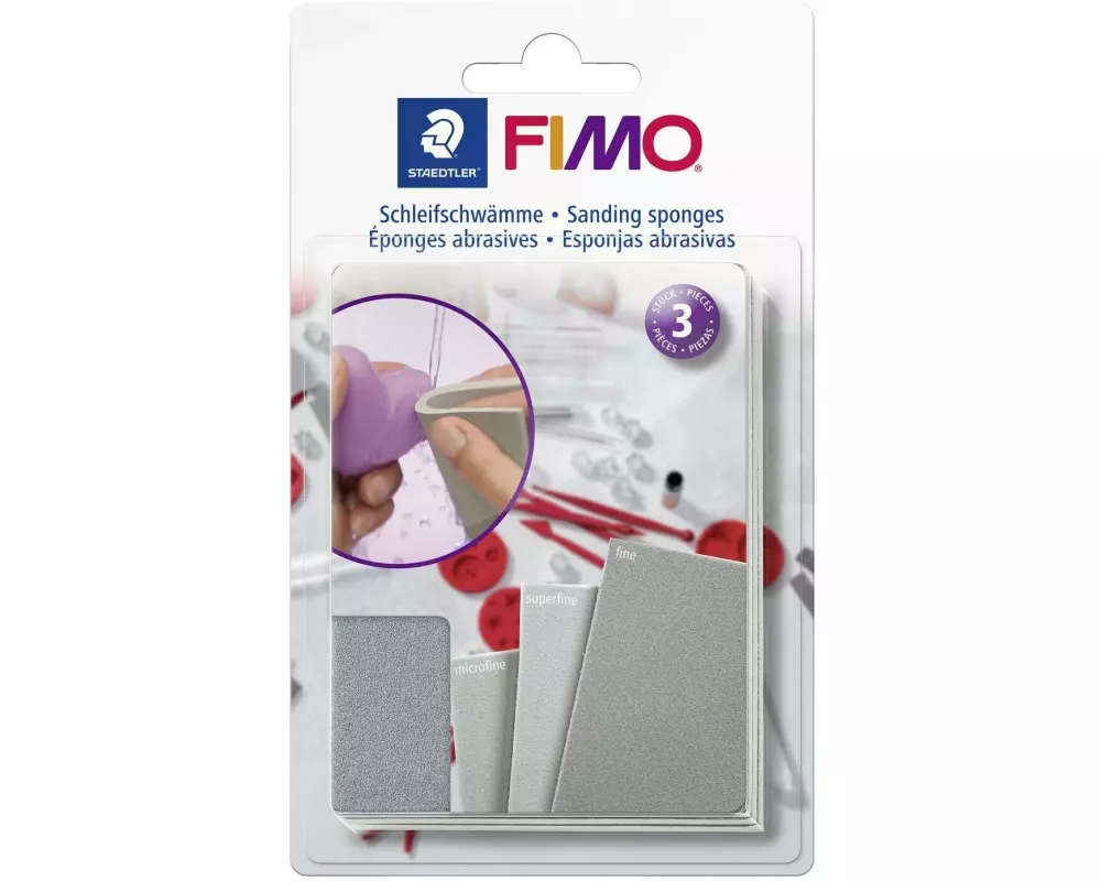Fimo Modellierwerkzeug Schleifschwamm 3 Stück