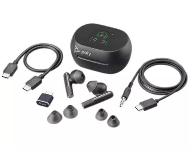 Poly Headset Voyager Free 60+ MS USB-C, Schwarz