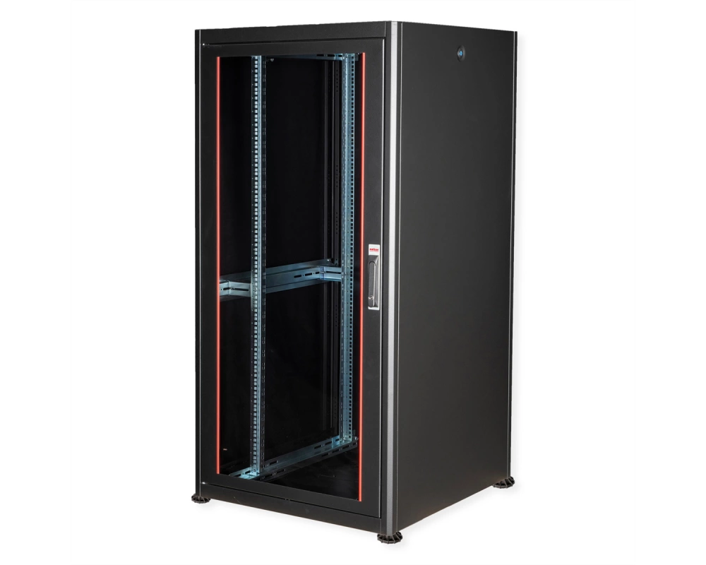 ROLINE 19-Zoll Netzwerkschrank Basic 32 HE, 800x800 BxT Glastür schwarz